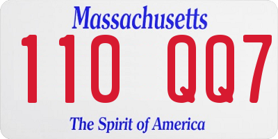MA license plate 110QQ7