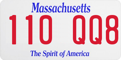 MA license plate 110QQ8