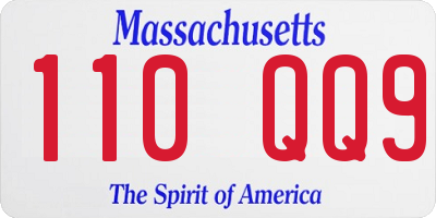 MA license plate 110QQ9