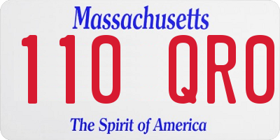 MA license plate 110QR0