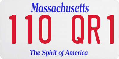 MA license plate 110QR1