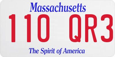 MA license plate 110QR3