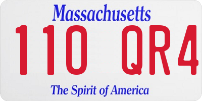 MA license plate 110QR4