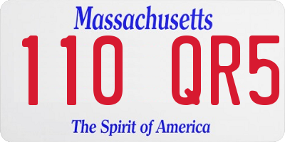 MA license plate 110QR5