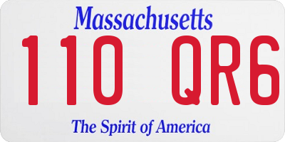 MA license plate 110QR6