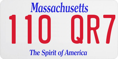 MA license plate 110QR7