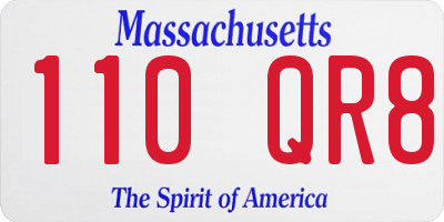 MA license plate 110QR8