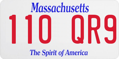MA license plate 110QR9