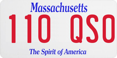 MA license plate 110QS0