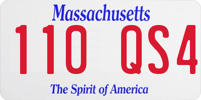 MA license plate 110QS4
