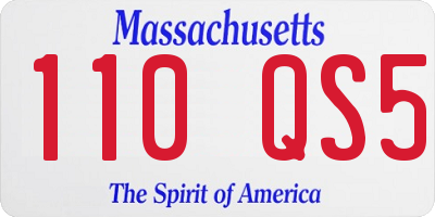 MA license plate 110QS5