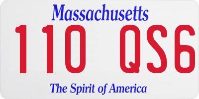 MA license plate 110QS6