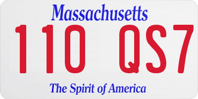 MA license plate 110QS7