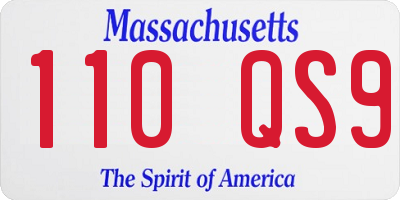MA license plate 110QS9