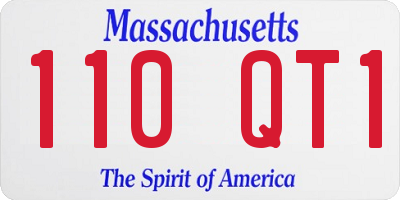 MA license plate 110QT1