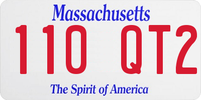 MA license plate 110QT2