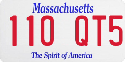 MA license plate 110QT5