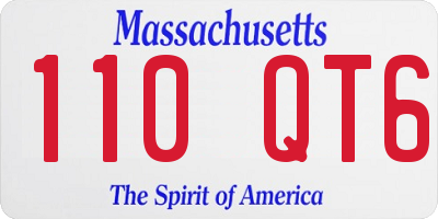 MA license plate 110QT6