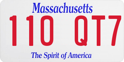 MA license plate 110QT7