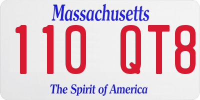 MA license plate 110QT8