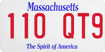 MA license plate 110QT9