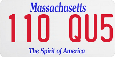 MA license plate 110QU5