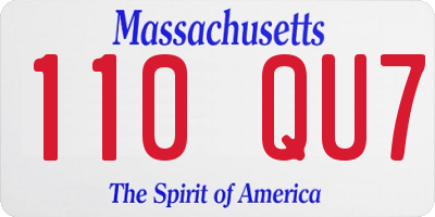 MA license plate 110QU7