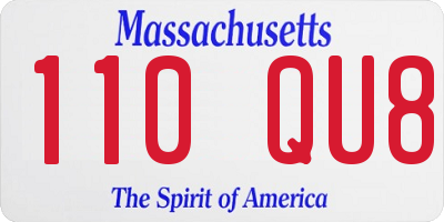 MA license plate 110QU8