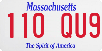 MA license plate 110QU9