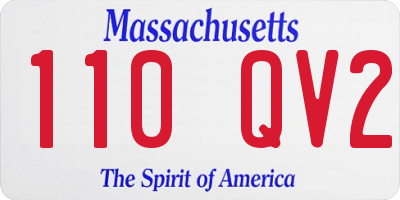 MA license plate 110QV2