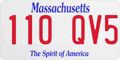MA license plate 110QV5