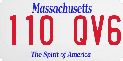 MA license plate 110QV6