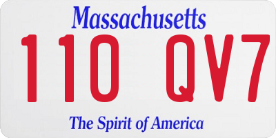MA license plate 110QV7