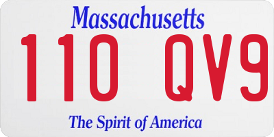 MA license plate 110QV9