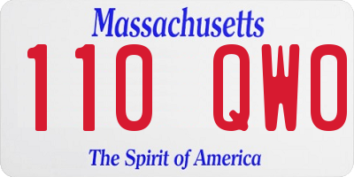 MA license plate 110QW0