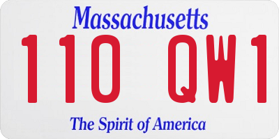 MA license plate 110QW1