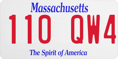 MA license plate 110QW4