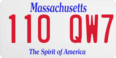 MA license plate 110QW7