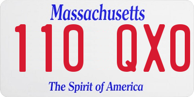 MA license plate 110QX0