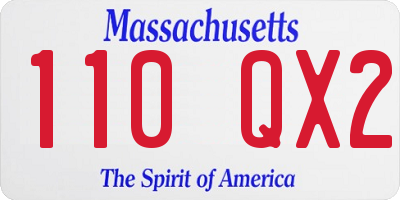 MA license plate 110QX2