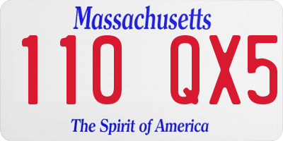 MA license plate 110QX5