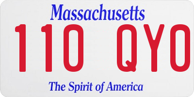 MA license plate 110QY0