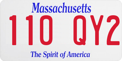 MA license plate 110QY2