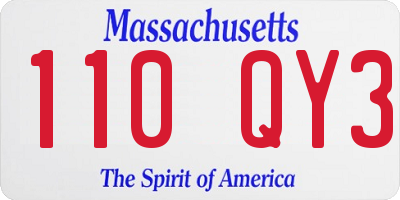 MA license plate 110QY3