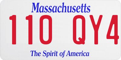 MA license plate 110QY4