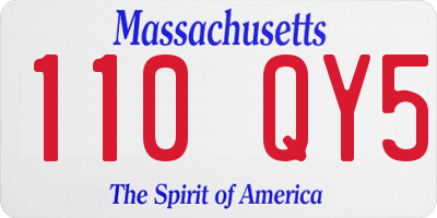 MA license plate 110QY5