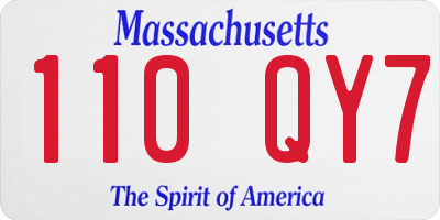 MA license plate 110QY7