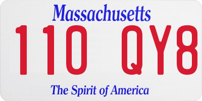 MA license plate 110QY8