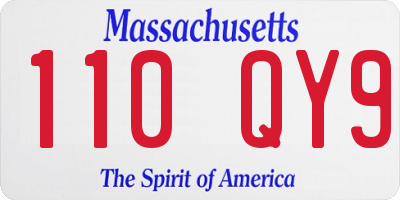 MA license plate 110QY9