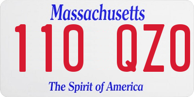 MA license plate 110QZ0